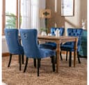 BBG Esszimmerstuhl 2er Set Samt Chesterfield Blau Bild 4