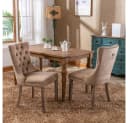 BBG Esszimmerstuhl 2er Set Samt Chesterfield Khaki Bild 1