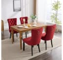 BBG Esszimmerstuhl 2er Set Samt Chesterfield Rot Bild 4