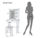 BBWL Schminktisch Weiß mit LED-Beleuchtung und Hocker Bild 4