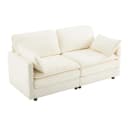 BBWL 2-Sitzer Sofa Modernes Wohnzimmer Sofa Holz Stoff Bild 1