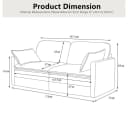 BBWL 2-Sitzer Sofa Modernes Wohnzimmer Sofa Holz Stoff Bild 3