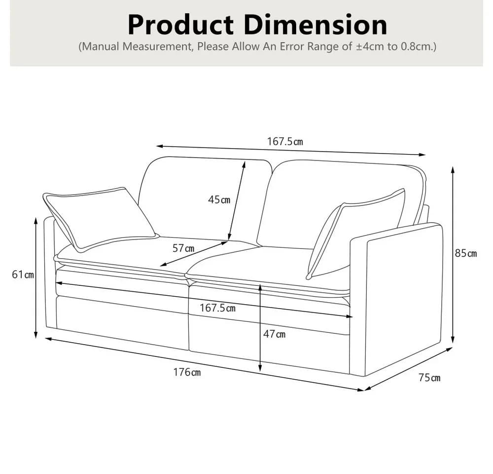BBWL 2-Sitzer Sofa Modernes Wohnzimmer Sofa Holz Stoff - Bild 3