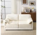 BBWL 2-Sitzer Sofa Modernes Wohnzimmer Sofa Holz Stoff Bild 5