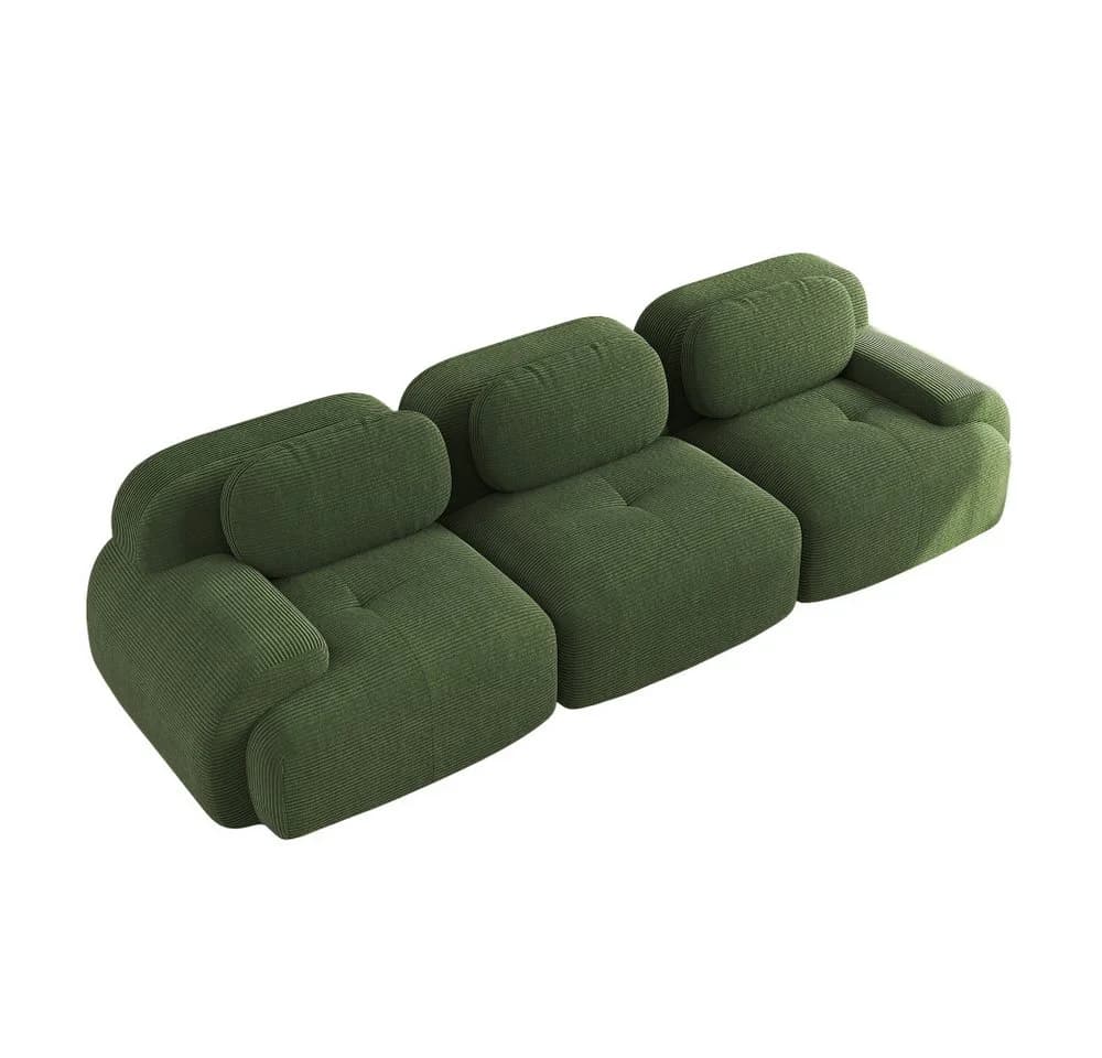 BBWL 3-Sitzer Sofa Grün Premium Cordstoff Modular - Bild 5