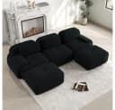 BBWL 3-Sitzer Modulares U-Sofa Schwarz Cord Bild 1