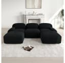 BBWL 3-Sitzer Modulares U-Sofa Schwarz Cord Bild 2