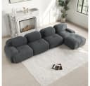 BBWL Ecksofa 4-Sitzer Cord Braun mit Chaiselongue Bild 1