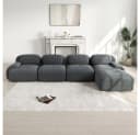 BBWL Ecksofa 4-Sitzer Cord Braun mit Chaiselongue Bild 2