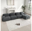 BBWL Ecksofa 4-Sitzer Cord Braun mit Chaiselongue Bild 3