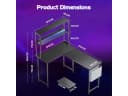 Aiorber Computertisch Eckschreibtisch L-Form Schwarz mit LED Ablage Bild 4