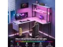 Aiorber Computertisch L-Schreibtisch Weiß mit Regal Seitentasche Bild 1