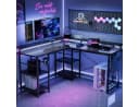 Aiorber Cabrio L-Schreibtisch Schwarz mit RGB LED und Stauraum Bild 1