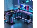 Aiorber Cabrio L-Schreibtisch Schwarz mit RGB LED und Stauraum Bild 4