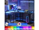 Aiorber Cabrio L-Schreibtisch Schwarz mit RGB LED und Stauraum Bild 5