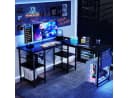 Aiorber Computertisch L-Form Schwarz mit LED und Ablage Bild 4