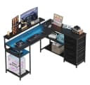 Aiorber Computertisch L-förmig Gaming Schreibtisch Schwarz mit Schubladen Bild 2
