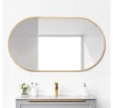 Aiorber Ovaler Wandspiegel Gold Metallrahmen Spiegelglas Bild 1