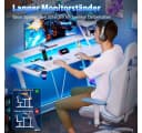 Aiorber Computertisch Gaming Tisch RGB LED Monitorablage Weiß Bild 5