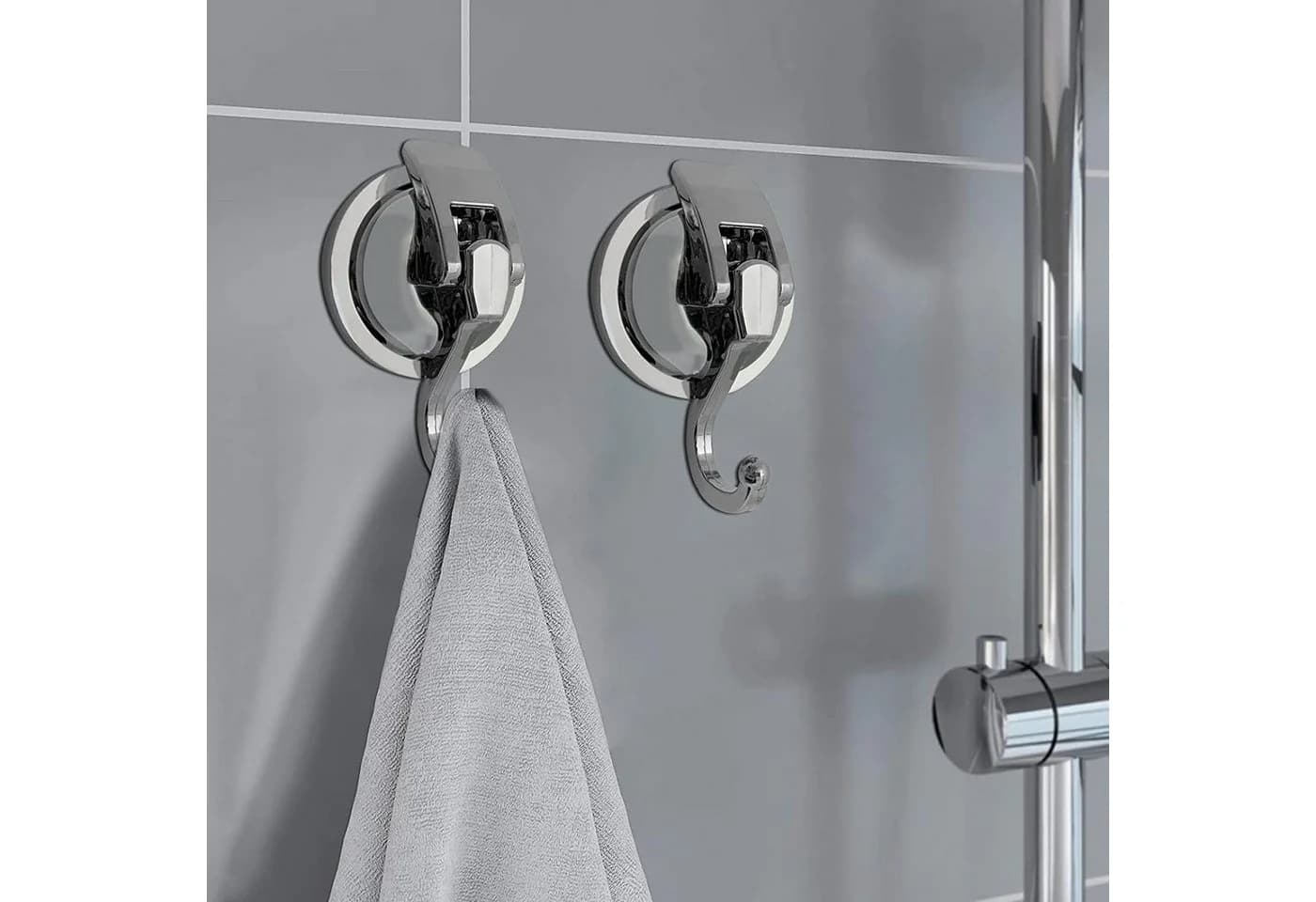AURIVION Wandhaken Saugnapf 4 Stk. Silber ohne Bohren