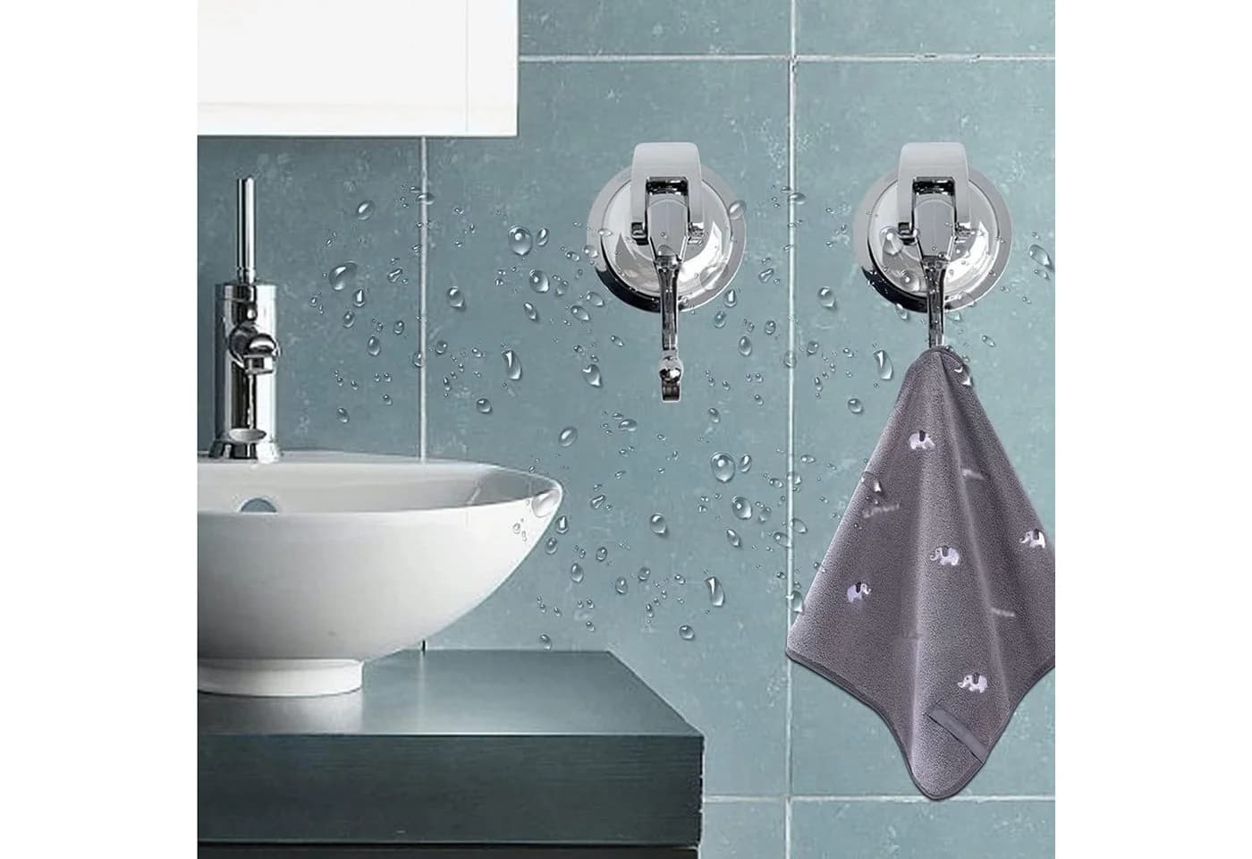 AURIVION Wandhaken Saugnapf 4 Stk. Silber ohne Bohren - Bild 3