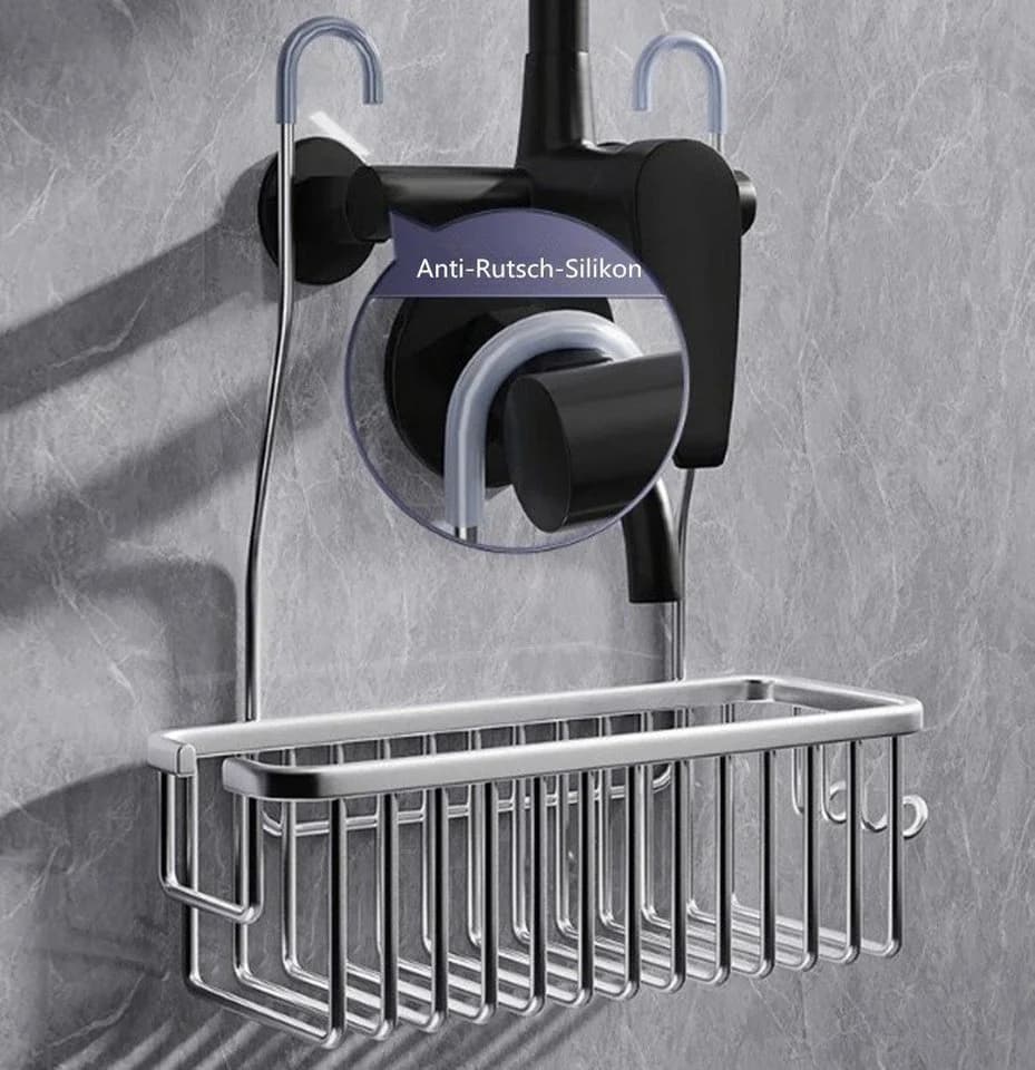 AURIVION Badregal Duschablage Aluminium Schwarz/Silber/Gr - Bild 3