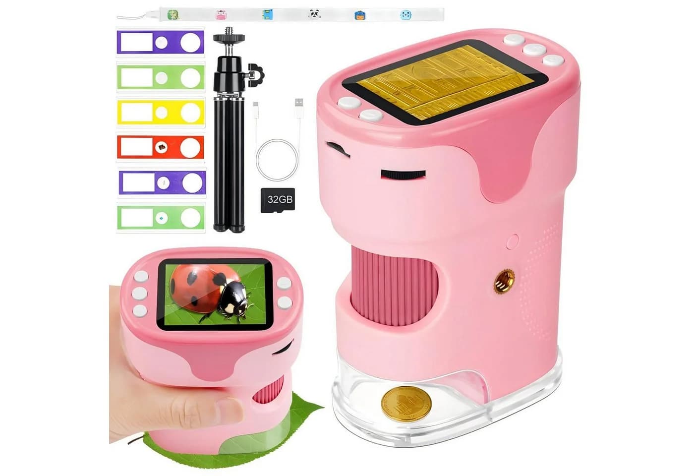 Kityhome Kindermikroskop 1000X Digital Rosa 4K HD - Bild 2