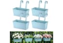 Kityhome Blumenkasten 4er Set Hellblau mit Haken Bild 2