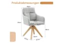 gopop Drehstuhl 2er-Set Hellgrau/Beige Massivholz Bild 1