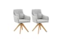 gopop Drehstuhl 2er-Set Hellgrau/Beige Massivholz Bild 2