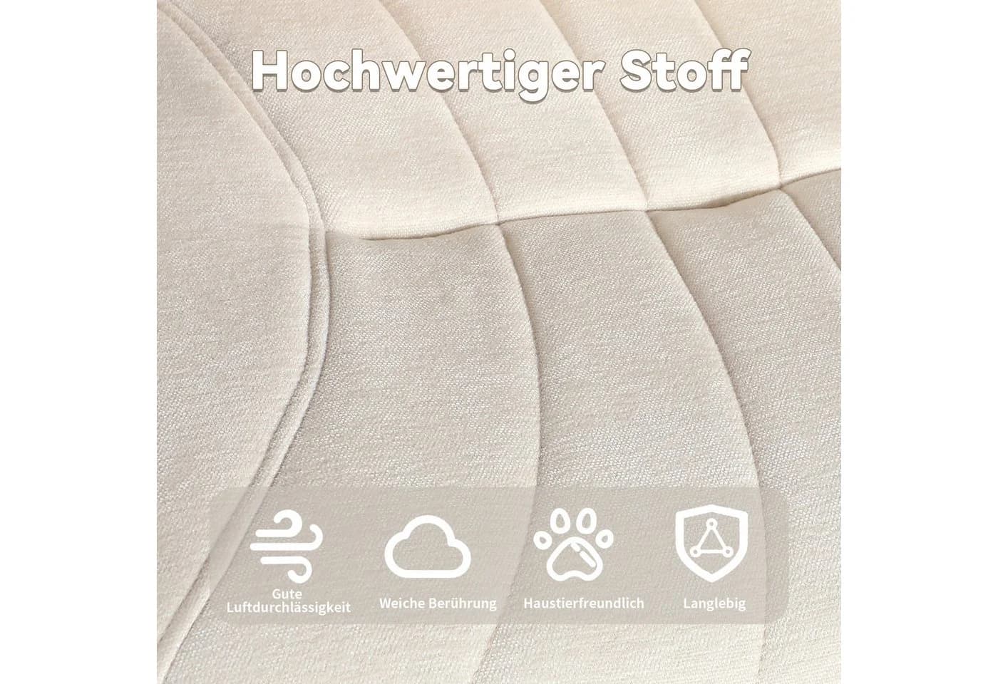 Nuchairsey Bürostuhl Beige mit Airbag-Unterstützung und Höhenverstellung - Bild 4
