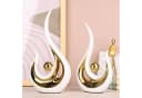 LIANNA Dekofigur Moderne abstrakte Kunst Weiß/Gold Keramik Set 2 St. Bild 1
