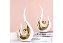 LIANNA Dekofigur Moderne abstrakte Kunst Weiß/Gold Keramik Set 2 St. Bild 3