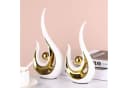 LIANNA Dekofigur Moderne abstrakte Kunst Weiß/Gold Keramik Set 2 St. Bild 4