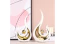 LIANNA Dekofigur Moderne abstrakte Kunst Weiß/Gold Keramik Set 2 St. Bild 5