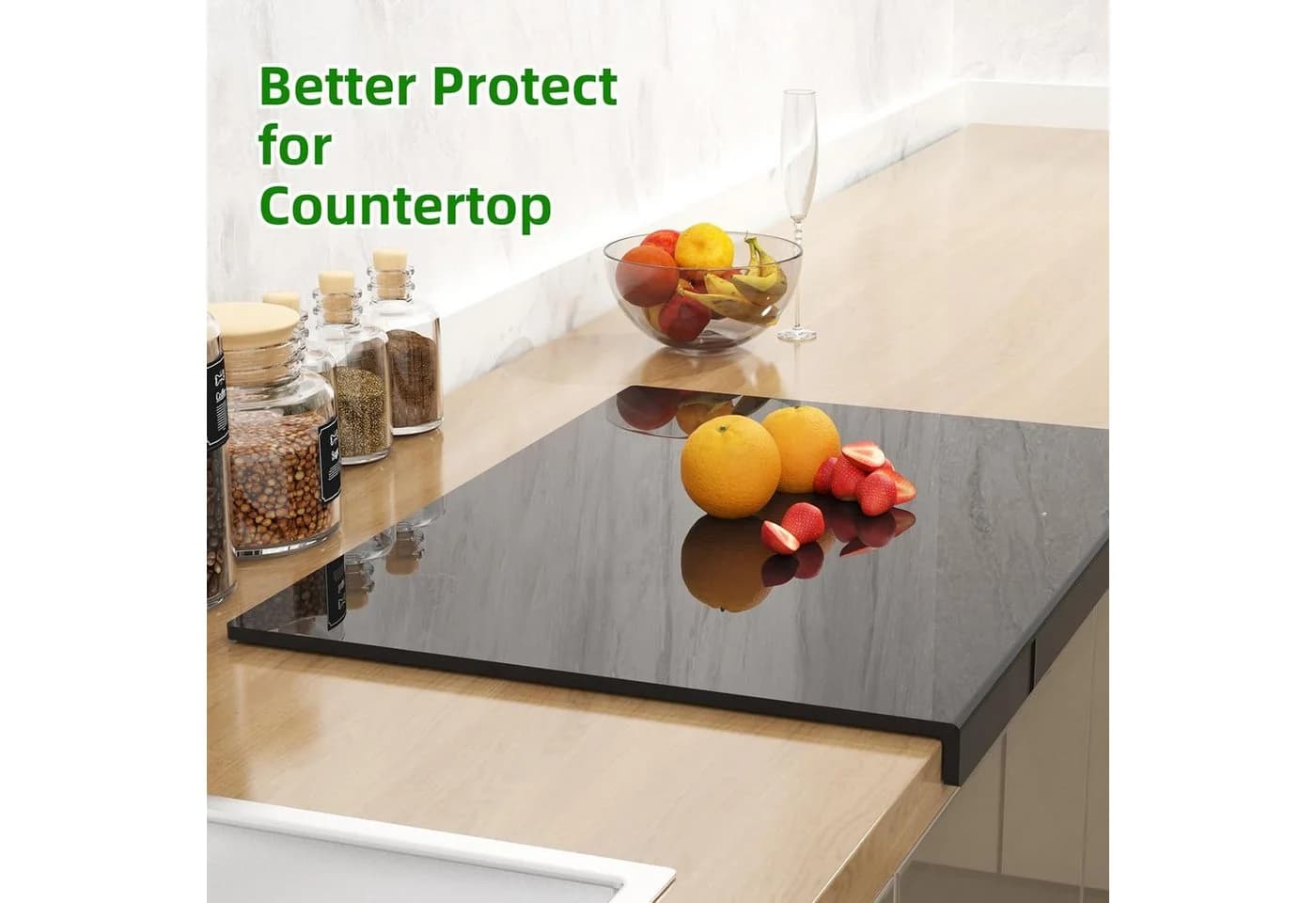 LIANNA Acryl-Schneidebrett mit Thekenrand BPA-frei Transparent - Bild 5