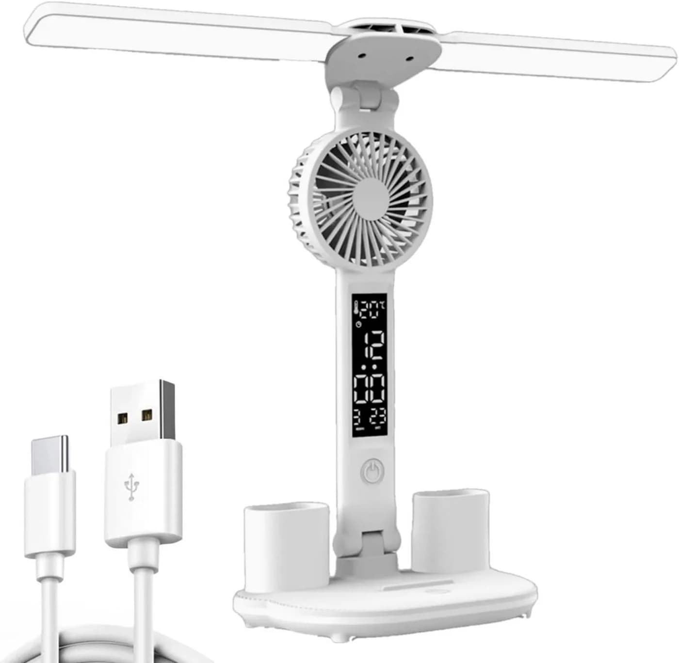 LIANNA LED Schreibtischlampe 4-in-1 mit Ventilator, Uhr & Dimmfunktion - Bild 2