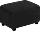 LIANNA Fußhocker Husse Samt Schwarz Stretch Bild 2