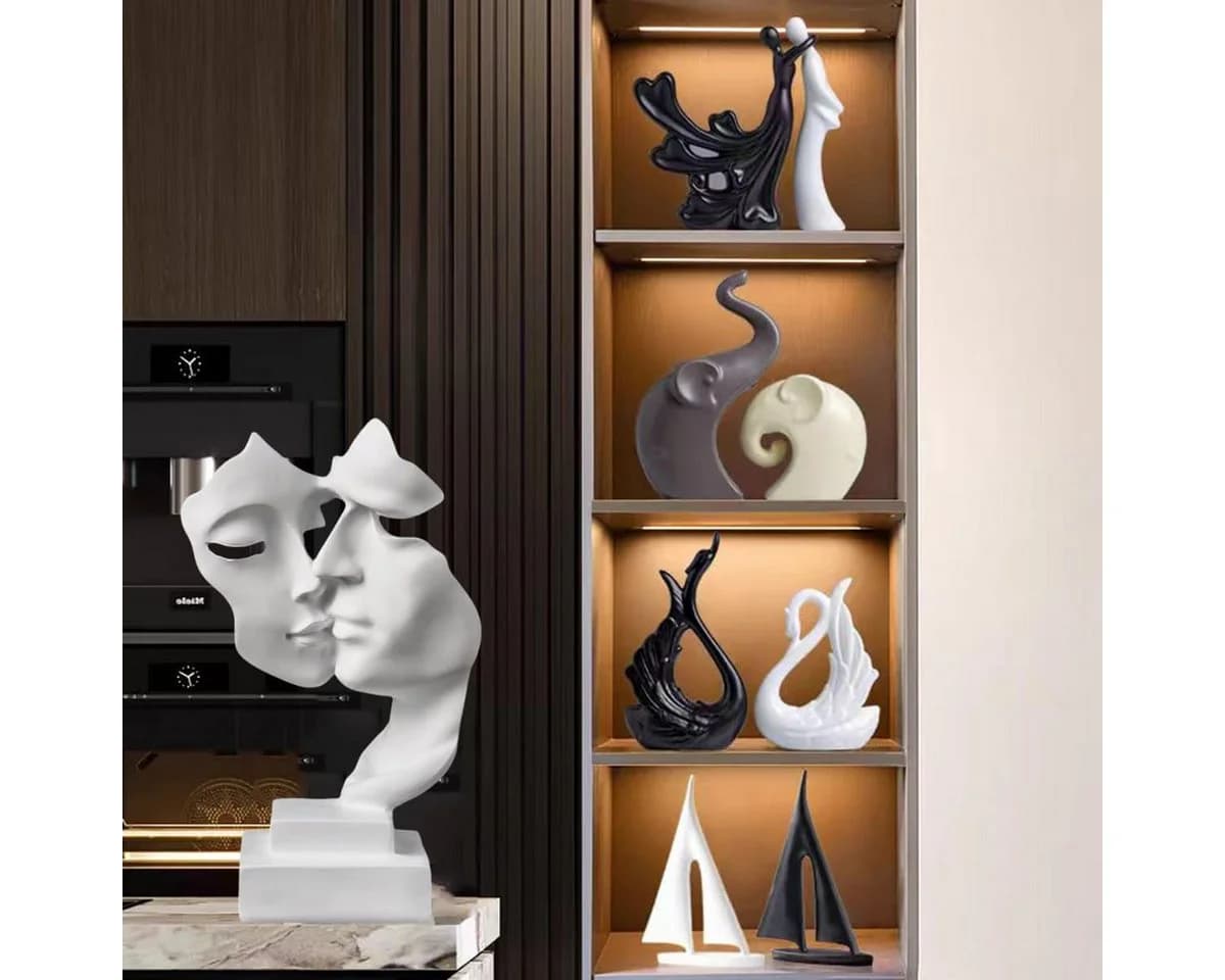 LIANNA Dekofigur Skulptur Abstrakte Kunst Statue Schwarz/Gold