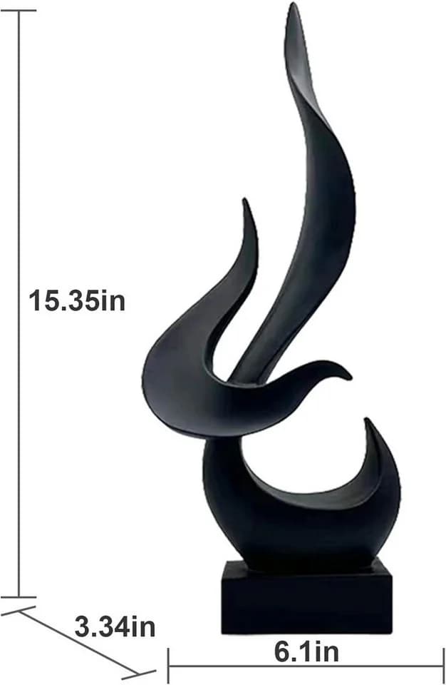 LIANNA Dekofigur Schwarze Flamme Skulptur Modern - Bild 3