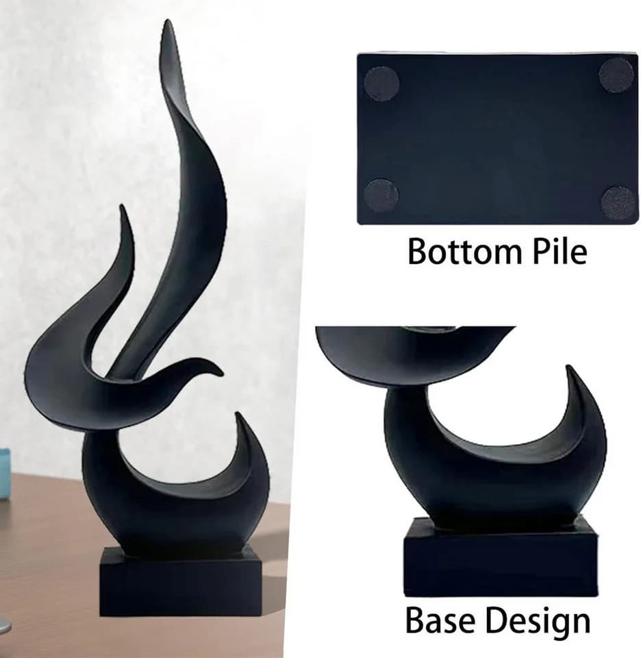 LIANNA Dekofigur Schwarze Flamme Skulptur Modern - Bild 5