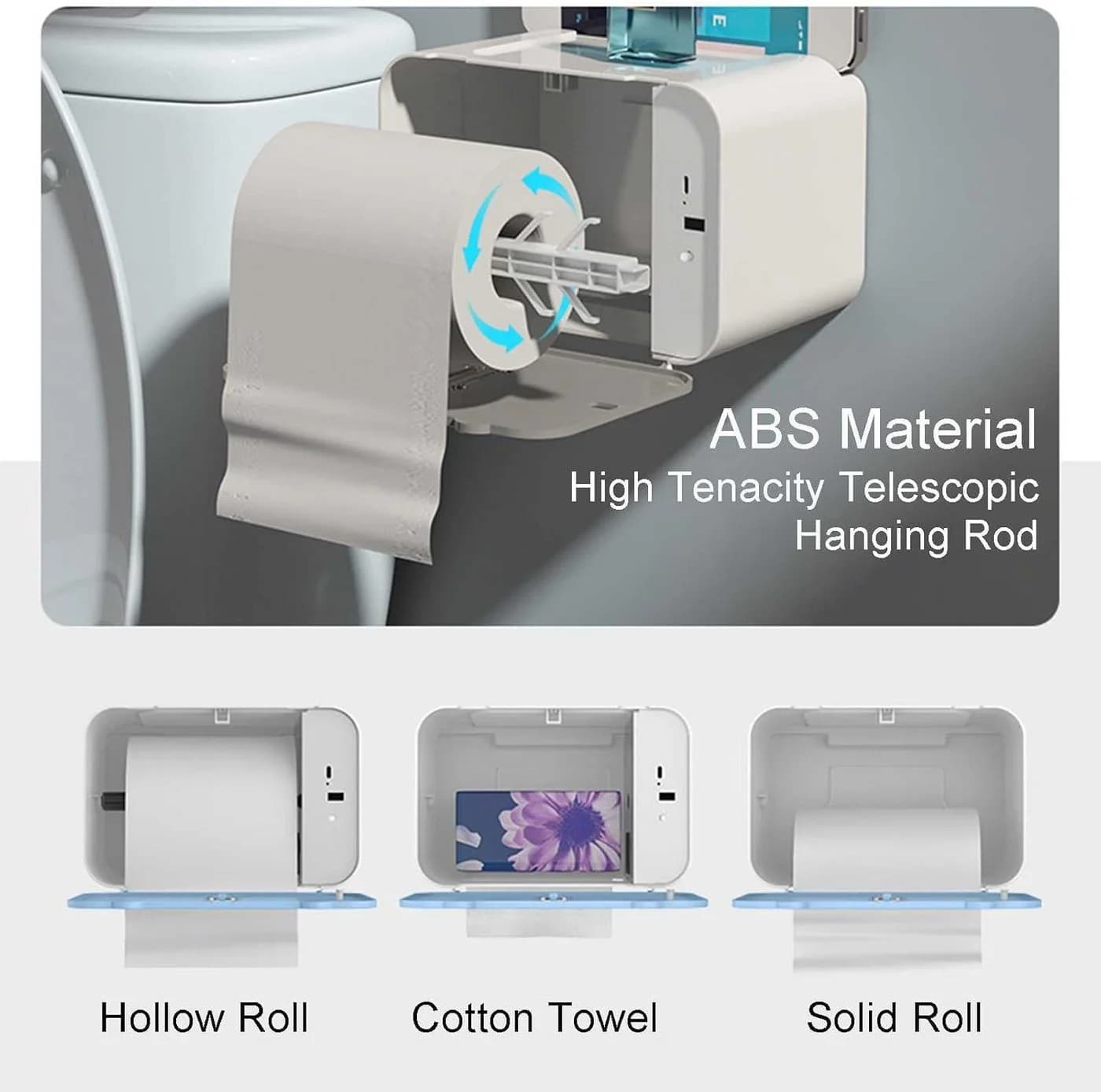 Lianna Berührungsloser Toilettenpapierhalter mit Sensor, USB-Akku - Bild 4