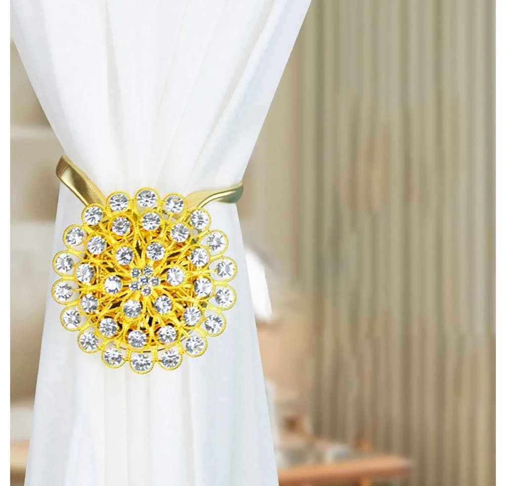 LIANNA Magnetische Raffhalter 2-tlg. Gold Boho Vorhang
