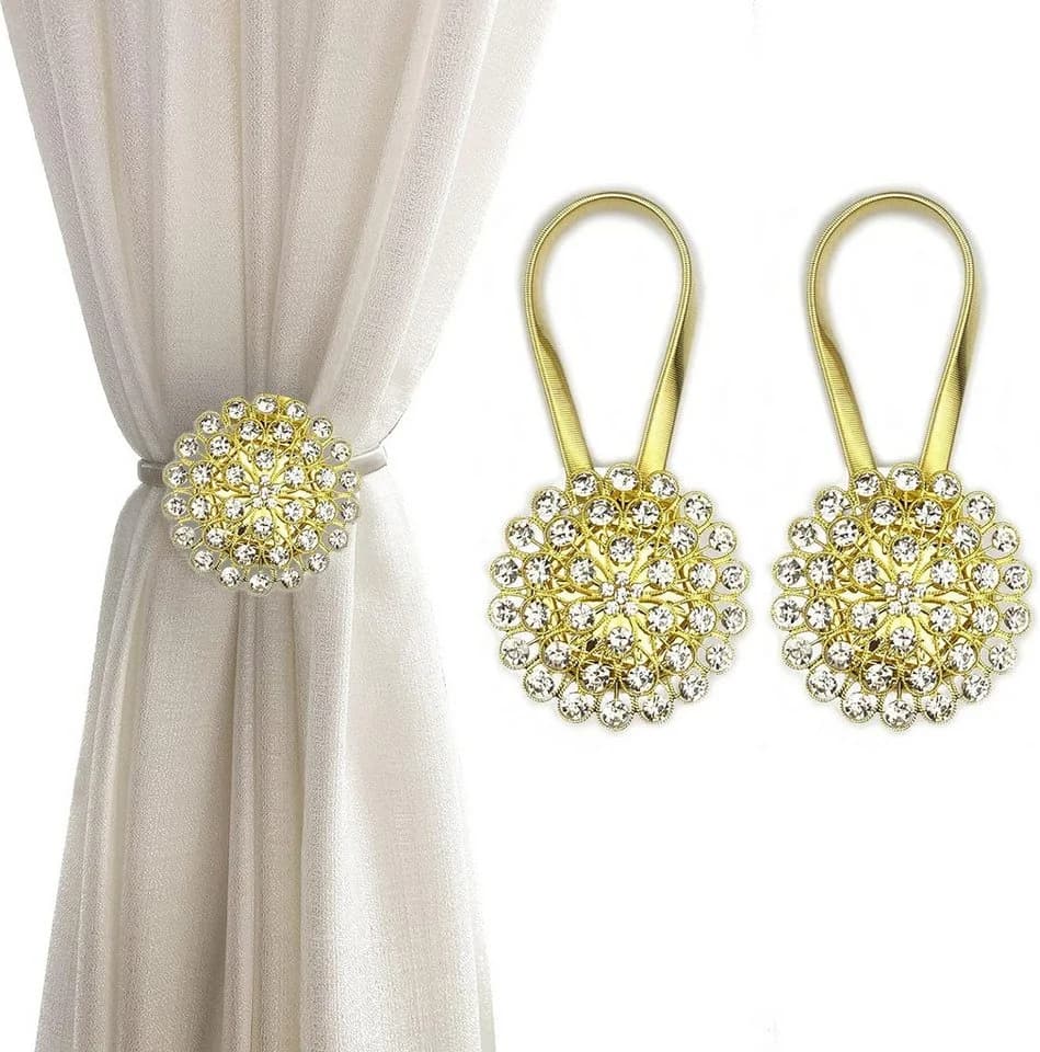 LIANNA Magnetische Raffhalter 2-tlg. Gold Boho Vorhang - Bild 2
