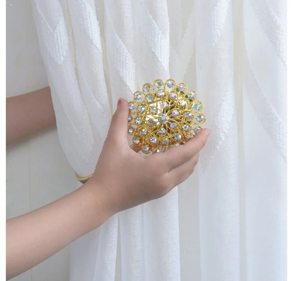 LIANNA Magnetische Raffhalter 2-tlg. Gold Boho Vorhang - Bild 5