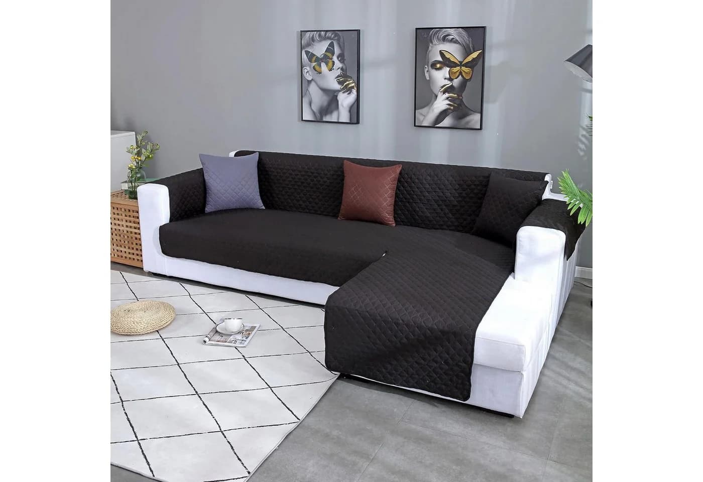LIANNA Gesteppter Sofahusse Wasserabweisend Wendbar für L-Sofa - Bild 3