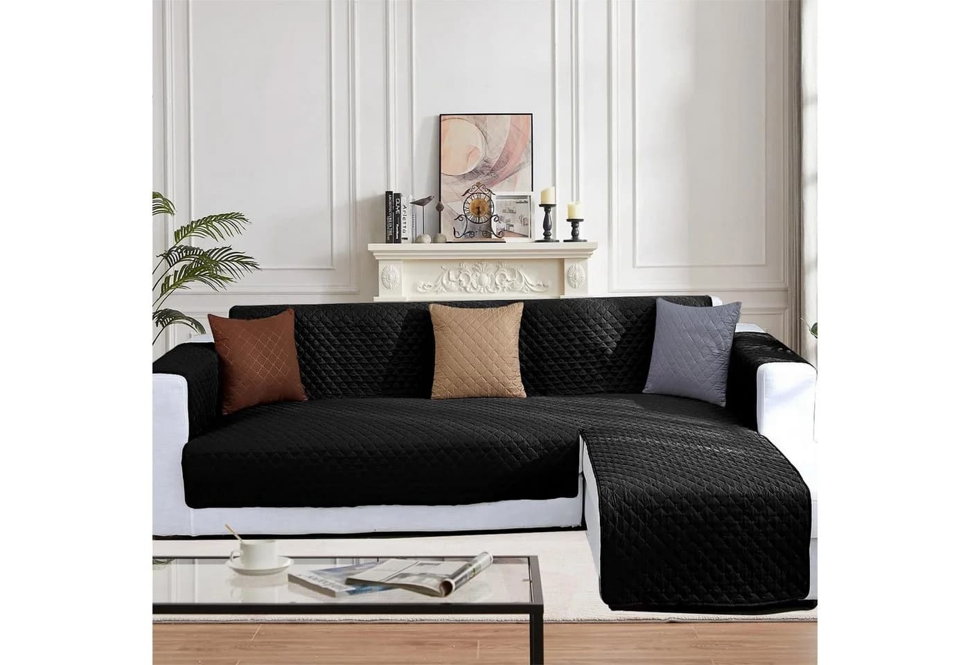LIANNA Gesteppter Sofahusse Wasserabweisend Wendbar für L-Sofa - Bild 4