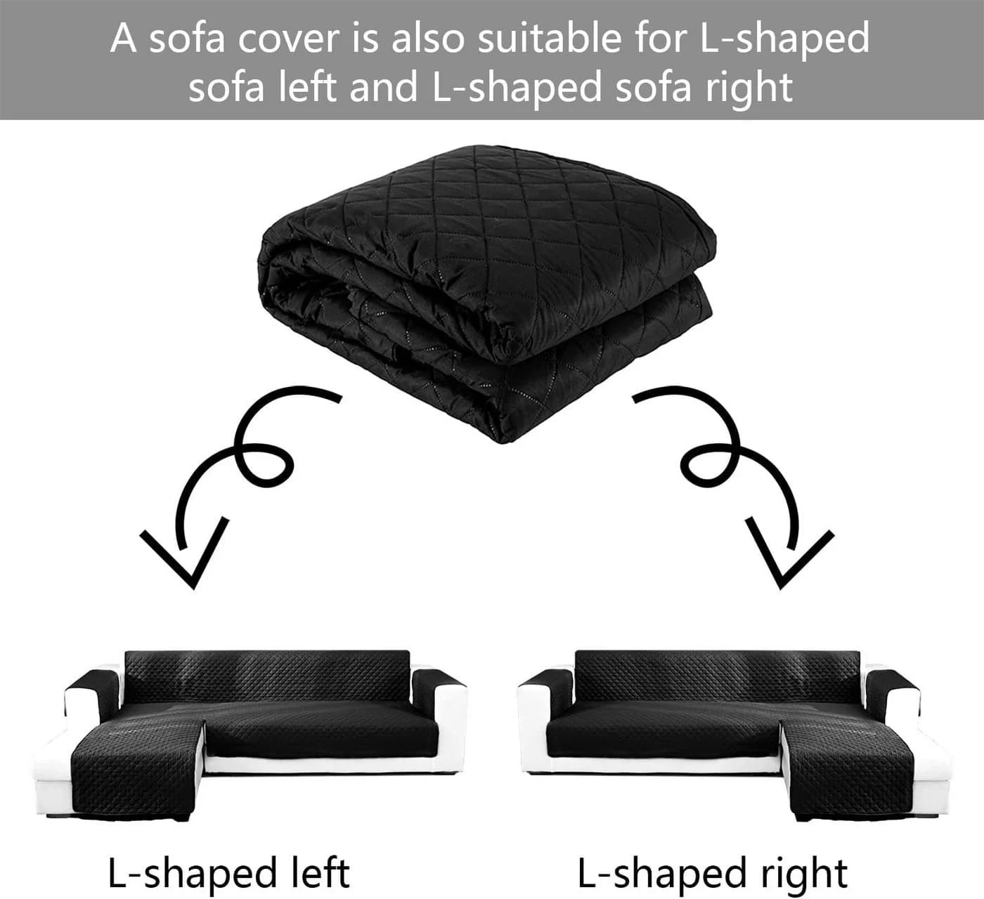 LIANNA Gesteppter Sofahusse Wasserabweisend Wendbar für L-Sofa - Bild 5