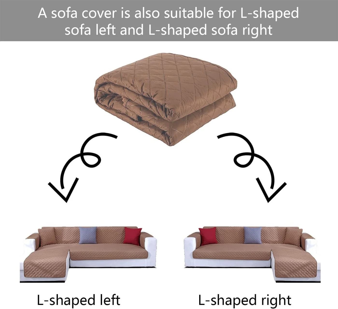 LIANNA Gesteppter Sofahusse für L-Sofa wasserabweisend wendbar - Bild 4