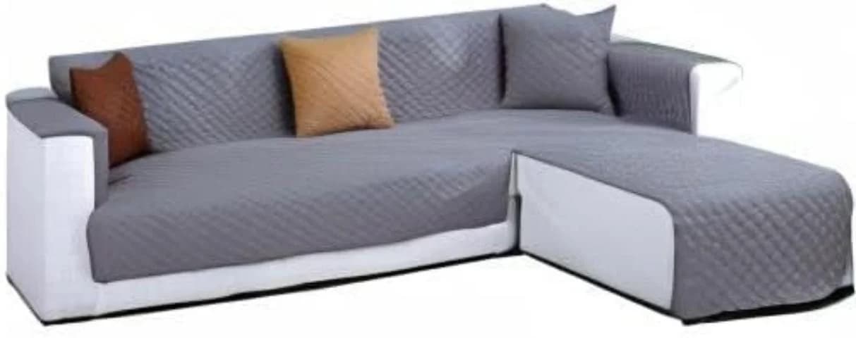 LIANNA Gesteppter Sofahusse Grau Wasserabweisend Wendbar - Bild 2